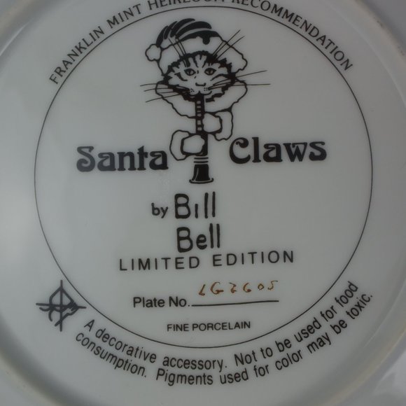 Franklin Mint "Santa Claws" Decorative Plate Design by Bill Bell Limited Edition - Picture 7 of 10